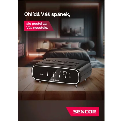SENCOR SRC 2600 B rádiós ébresztőóra fekete - 4