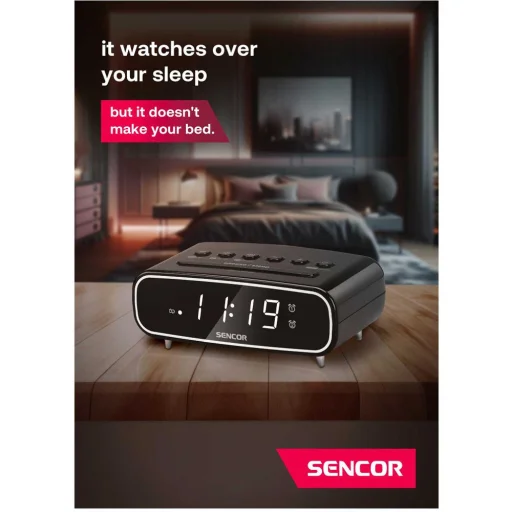 SENCOR SRC 2600 B rádiós ébresztőóra fekete - 7