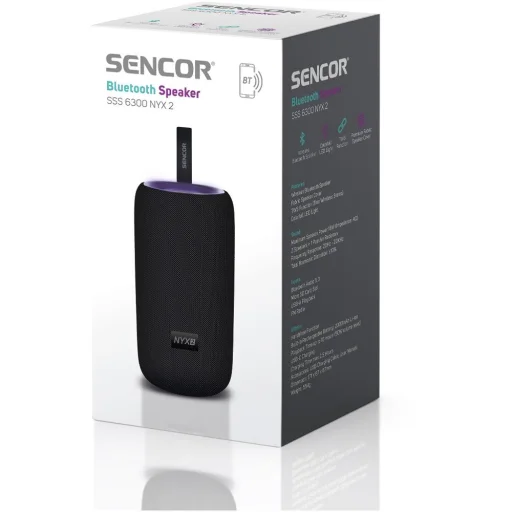 SENCOR SSS 6300 NYX 2 vezeték nélküli Bluetooth hangszóró 16 W LED világítással - 9