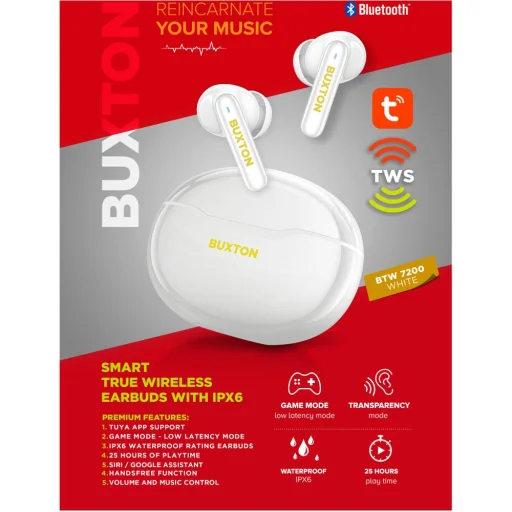 BUXTON BTW 7200 White Tuya TWS vezeték nélküli fülhallgató töltőtokkal, ANC, IPX6 - 29