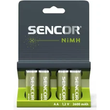 SENCOR SBA HR6 4BP AA NiMH 2600 mAh akkumulátor, 4 db