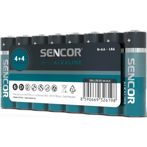 Sencor SBA LR6 AA alkalické batérie 8 ks - 8