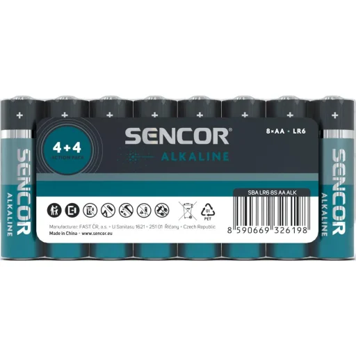 Sencor SBA LR6 AA alkalické batérie 8 ks - 1