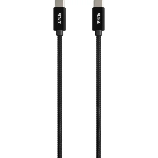 YENKEE YCU C02 BK USB-C–USB-C 2.0 töltő- és adatkábel, 0,2 m, fekete - 2