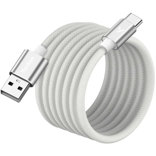 Yenkee MAGNETIC 04 USB-A–USB-C mágneses kábel 1,5 m fehér - 1