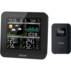 SENCOR SWS 5800 meteorológiai állomás vezeték nélküli érzékelővel, színes LCD kijelzővel