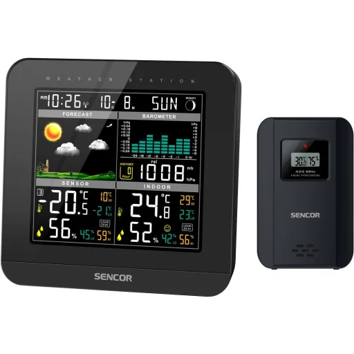 SENCOR SWS 5800 meteorológiai állomás vezeték nélküli érzékelővel, színes LCD kijelzővel - 1