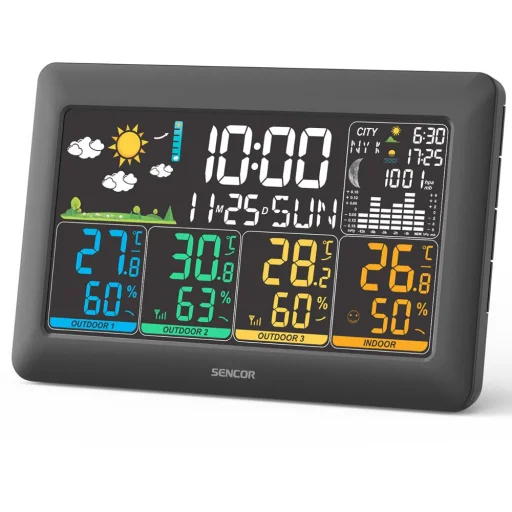 Sencor SWS 6300 időjárás-állomás 3 vezeték nélküli érzékelővel - 4