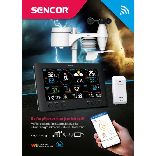 SENCOR SWS 12500 WiFi professzionális meteorológiai állomás 7 az 1-ben vezeték nélküli érzékelővel - 3