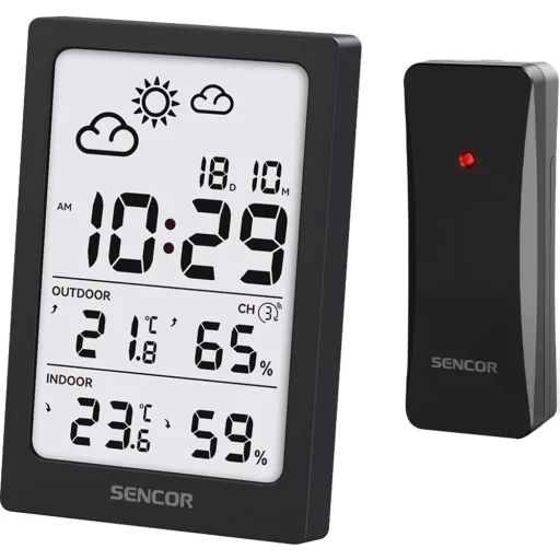 SENCOR SWS 2300 B vezeték nélküli időjárás-állomás érzékelővel, fekete - 1