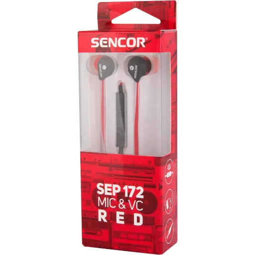 Sencor SEP 172 VCM piros sztereó fülhallgató mikrofonnal - 2