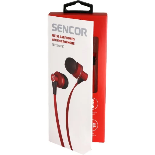SENCOR SEP 300 MIC RED fülbe helyezhető mikrofonos fülhallgató piros - 2