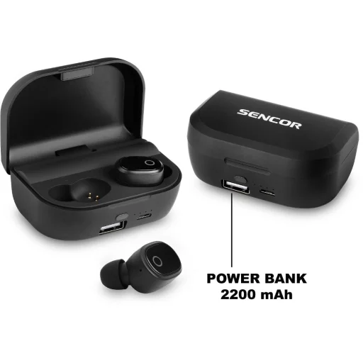 SENCOR SEP 520BT BK True Wireless Bluetooth fülhallgató 2200 mAh power bankkal, fekete - 11
