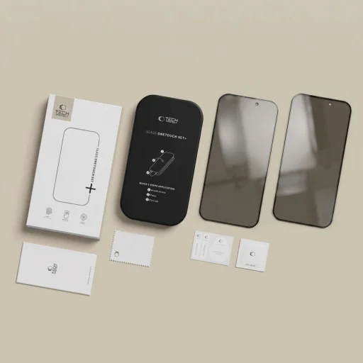 iPhone 18 Pro Max privátne tvrdené sklo Tech-Protect OneTouch Set Spy+, sada 2 ks - 15