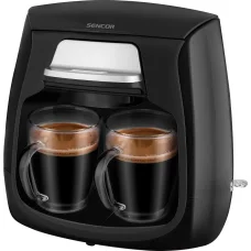 SENCOR SCE 2100BK filteres kávéfőző 0,3 l, 2 üvegcsészével, fekete