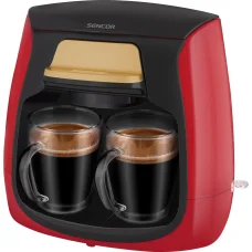 SENCOR SCE 2101RD filteres kávéfőző 0,3 l, 2 üvegcsészével