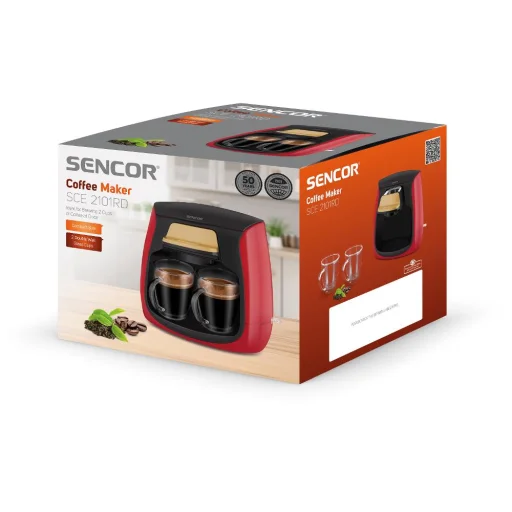 SENCOR SCE 2101RD filteres kávéfőző 0,3 l, 2 üvegcsészével - 12