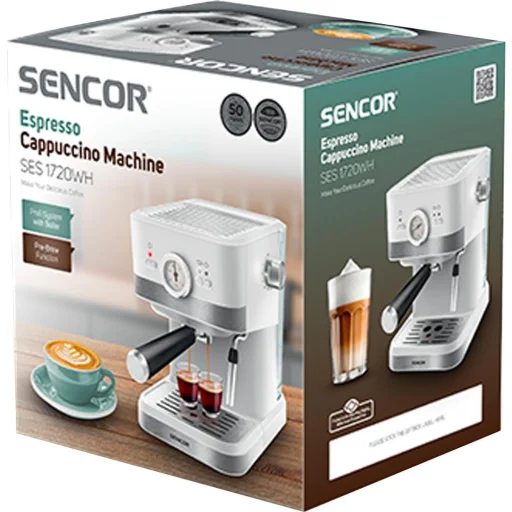 SENCOR SES 1720WH eszpresszó kávéfőző, 20 bar, 1050 W, 1,5 l - 13