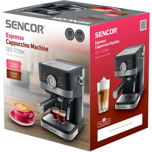 SENCOR SES 1721BK eszpresszó kávéfőző, 20 bar, 1050 W, 1,5 l - 13