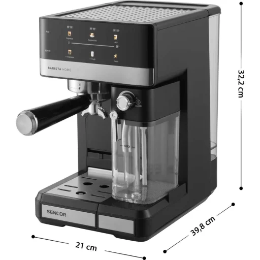 SENCOR SES 4060BK félautomata eszpresszó kávéfőző automatikus tejhabosítóval, 20 bar, 1,8 l, fekete - 3