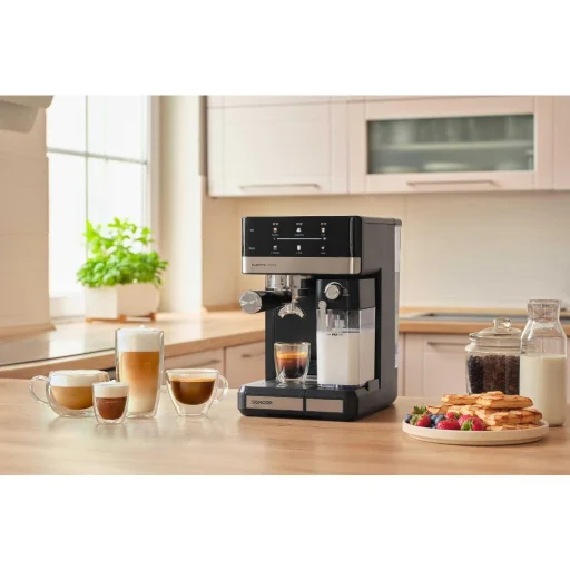 SENCOR SES 4060BK félautomata eszpresszó kávéfőző automatikus tejhabosítóval, 20 bar, 1,8 l, fekete - 7