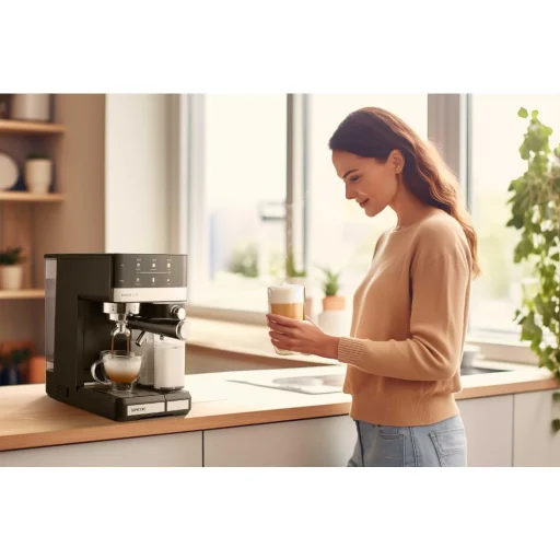 SENCOR SES 4060BK félautomata eszpresszó kávéfőző automatikus tejhabosítóval, 20 bar, 1,8 l, fekete - 12