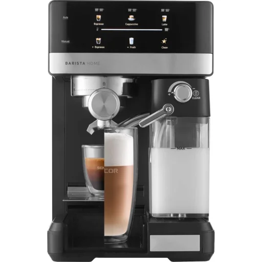 SENCOR SES 4060BK félautomata eszpresszó kávéfőző automatikus tejhabosítóval, 20 bar, 1,8 l, fekete - 17