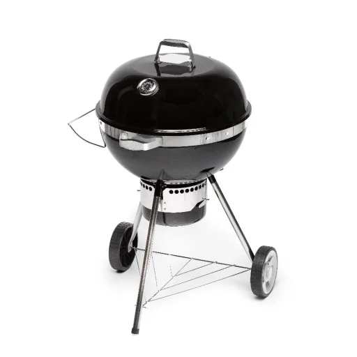 FIELDMANN FZG 1017 faszenes grillsütő fedéllel, hőmérővel, 50,5 cm, fekete - 1
