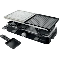 SENCOR SBG 0260BK Raclette grill 1400 W, 8 edénnyel és 8 spatulával