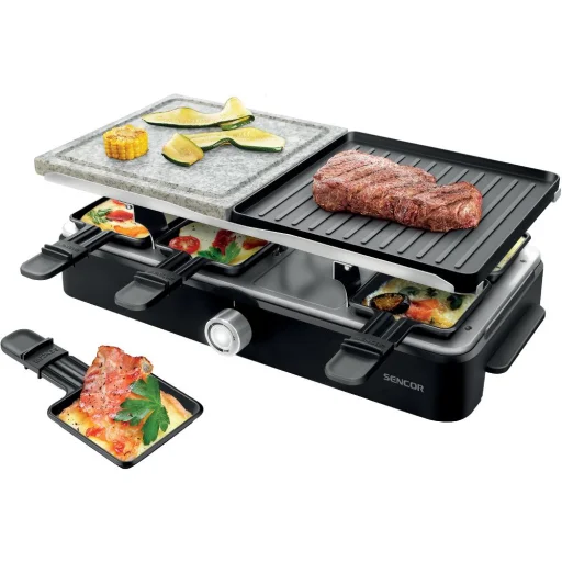 SENCOR SBG 0260BK Raclette grill 1400 W, 8 edénnyel és 8 spatulával - 2