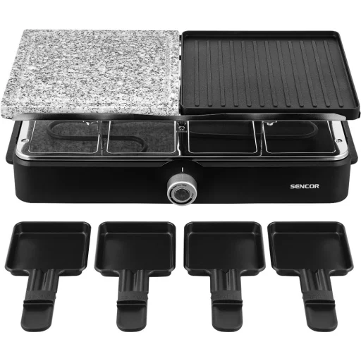 SENCOR SBG 0260BK Raclette grill 1400 W, 8 edénnyel és 8 spatulával - 5