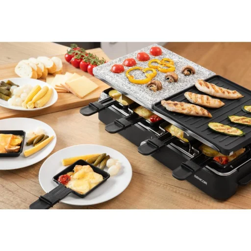 SENCOR SBG 0260BK Raclette grill 1400 W, 8 edénnyel és 8 spatulával - 9