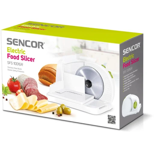 SENCOR SFS 1001GR elektromos szeletelőgép, 100 W, fehér-zöld - 3