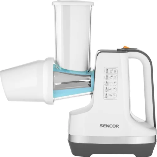 SENCOR SSG 4500WH elektromos zöldség- és gyümölcsszeletelő 5 cserélhető tartozékkal, fehér - 7