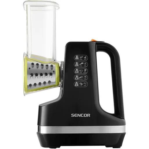 SENCOR SSG 4301BK elektromos zöldség- és gyümölcsszeletelő, reszelő 5 cserélhető tartozékkal, 150 W, fekete - 2
