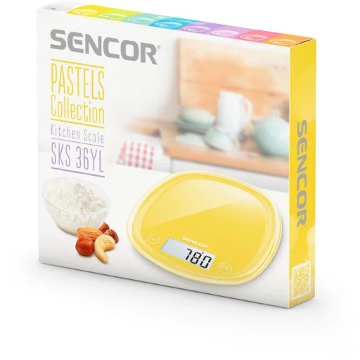 Sencor SKS 36YL digitális konyhai mérleg 5 kg, sárga - 6