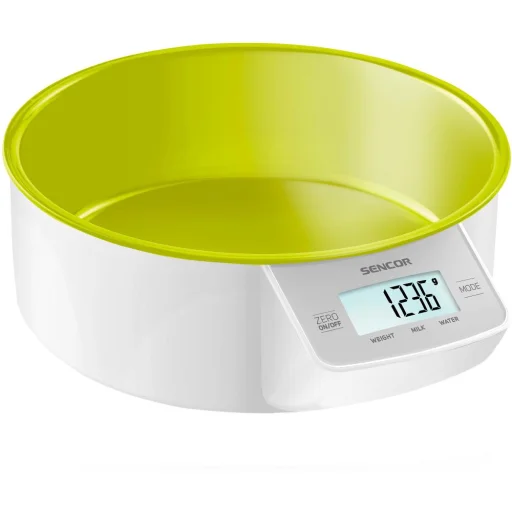 SENCOR SKS 4004GR tálas konyhai mérleg 5 kg 1 g, 1000 ml-es tál, zöld - 1