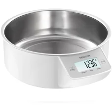 SENCOR SKS 4030WH tálas konyhai mérleg rozsdamentes acél tállal, 5 kg, fehér