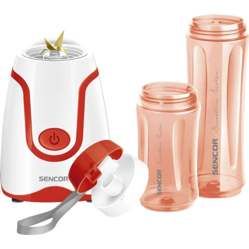 Sencor SBL 2214RD smoothie készítő 500 W, 0,6 l és 0,3 l Tritan pohárral, piros - 2