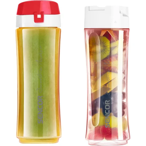 Sencor SBL 2214RD smoothie készítő 500 W, 0,6 l és 0,3 l Tritan pohárral, piros - 5