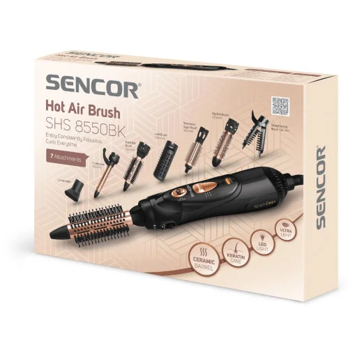 SENCOR SHS 8550BK forrólevegős hajformázó 1000 W, 7 cserélhető fejjel, fekete - 11
