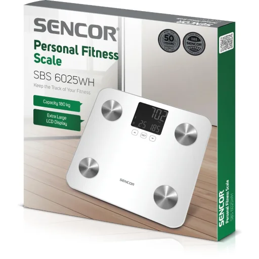 SENCOR SBS 6025WH osobná váha s analýzou tela 180 kg, biela - 9