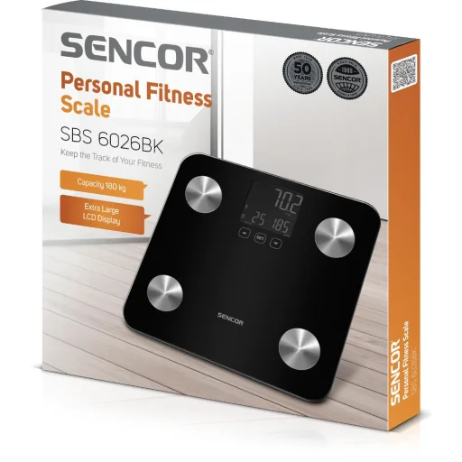 SENCOR SBS 6026BK osobná váha s analýzou tela 180 kg, čierna - 9
