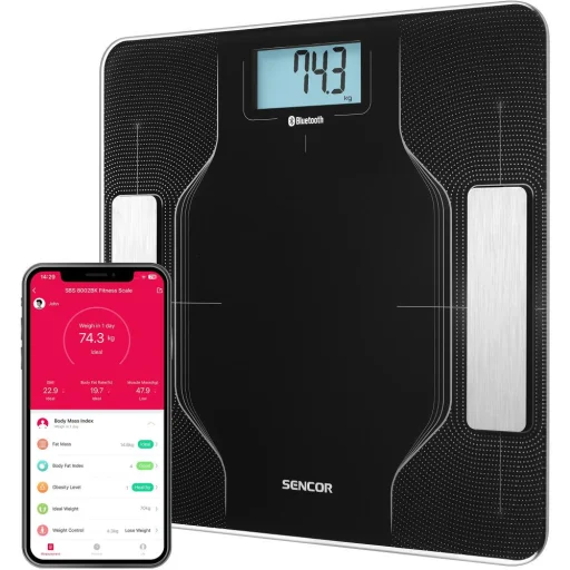 SENCOR SBS 8002BK inteligentná osobná fitness váha s Bluetooth pripojením, čierna - 1