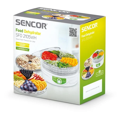 SENCOR SFD 2105WH sušička ovocia, 250 W, 5 sušiacich sít, biela - 12