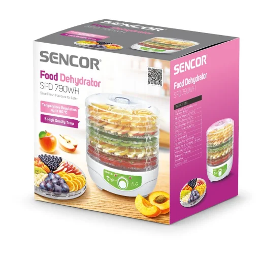 Sencor SFD 790WH sušička ovocia, 250 W, 5 podnosov, biela - 13