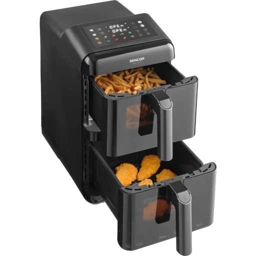 SENCOR SFR 1260BK dvojzónová teplovzdušná fritéza 11,6 l, 3000 W, čierna - 3