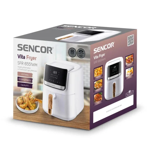 SENCOR SFR 6551WH forrólevegős fritőz 6,5 l, 1600 W, fehér - 11