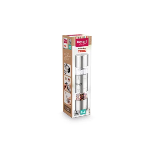 LAMART LT7013 TUBE 2 az 1-ben só- és borsőrlő, 2x40 ml, nemesacél/acril - 6