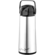 LAMART LT4037 PIST pumpás termosz üveg béléssel 1,5 l, nemesacél/fekete